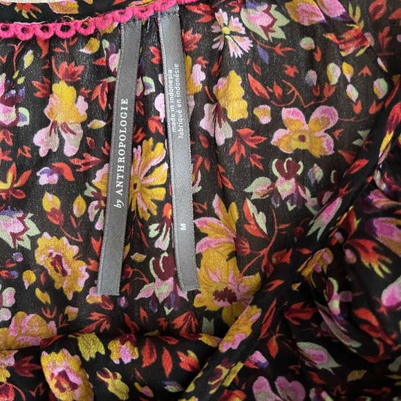 Anthropologie Women’s Pauline Balloon-Sleeved Blouse Floral Print - Size Medium - Picture 8 of 11